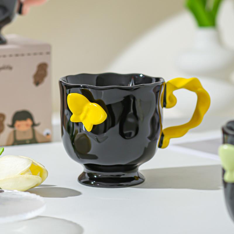 Personalized Design Three-dimensional Butterfly Cup Retro Medieval Girls Coffee Cup Mug Wedding Company Gift Souvenir