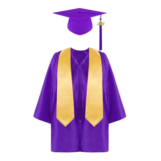 2026 Kids Graduation Gown Set 3-Piece Set Kindergarten PhD Cap And Gown for Photo Shoot Graduation Ceremony Outfit