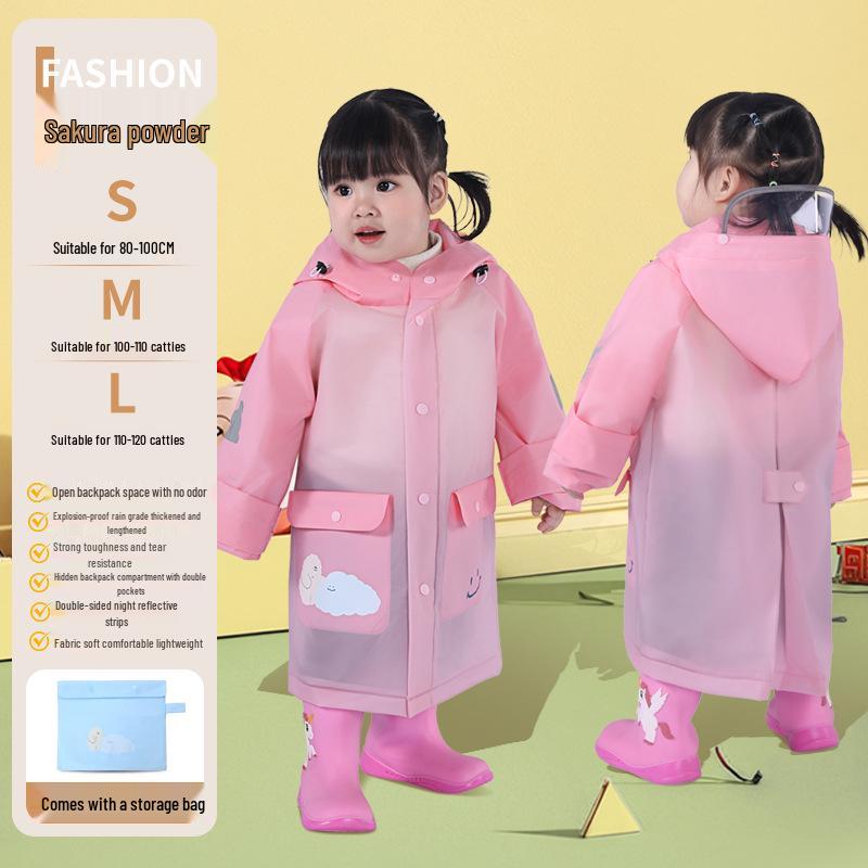 Full-Body Cartoon Rain Poncho for Boys & Girls - Perfect for Primary and Kindergarten Students