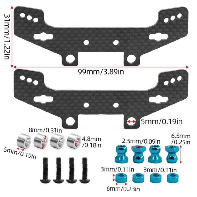 Direct Fit Carbon Rear Suspension Mount For TT02 TT02R Chassis Racing Remote Control Car Upgrade Part