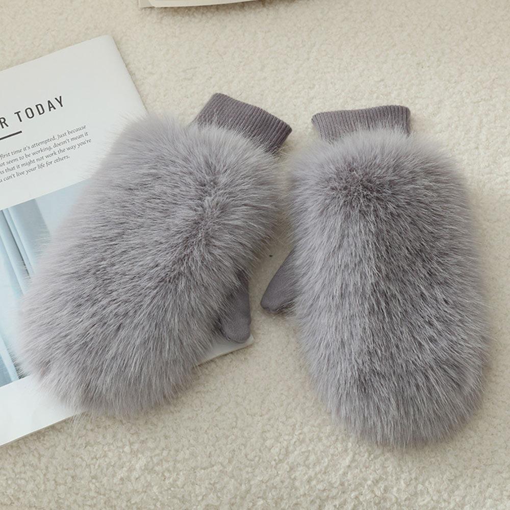 

Women s Fashion Imitation Rabbit Fur Windproof Gloves Thick Warm Full Fingers Winter Warm Gloves Soft Lining Gloves Winter
