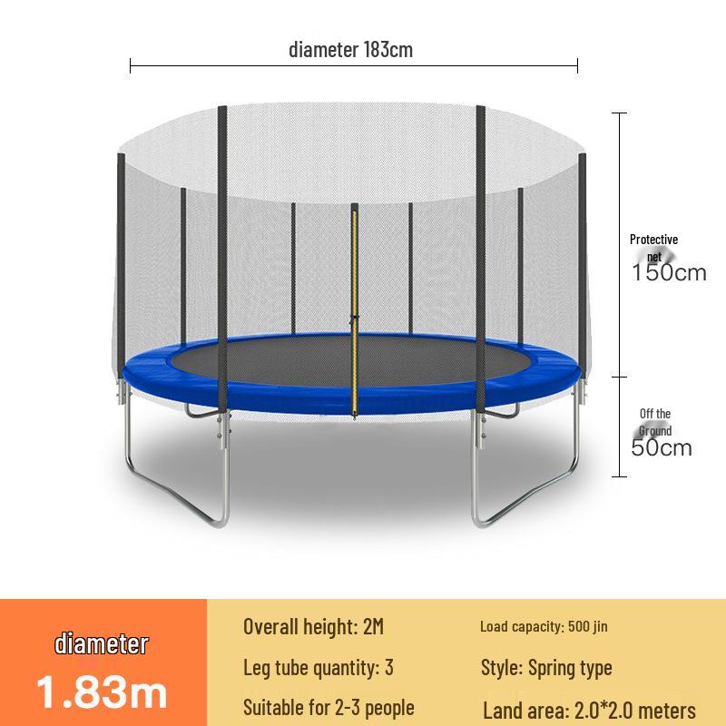 Indoor/Outdoor Kids Fitness Trampoline - Large Round Bouncing Bed for Home and Commercial Use