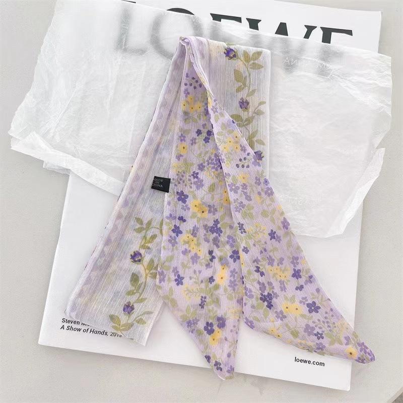 Qiandongge Seidenschal Stirnband Retro Weiblichkeit Gebundener Pferdeschwanz Schleife Band Stirnband Streamer Stirnband Mori Serie