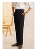 Men's All-Season Loose Fit Korean Style Straight Trousers - Solid Color Fashionable Casual Suit Pants