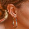 Gold Plated Colorful Rainbow 5A Cubic Zirconia CZ Big Circle Hoop Earring for Women Jewelry