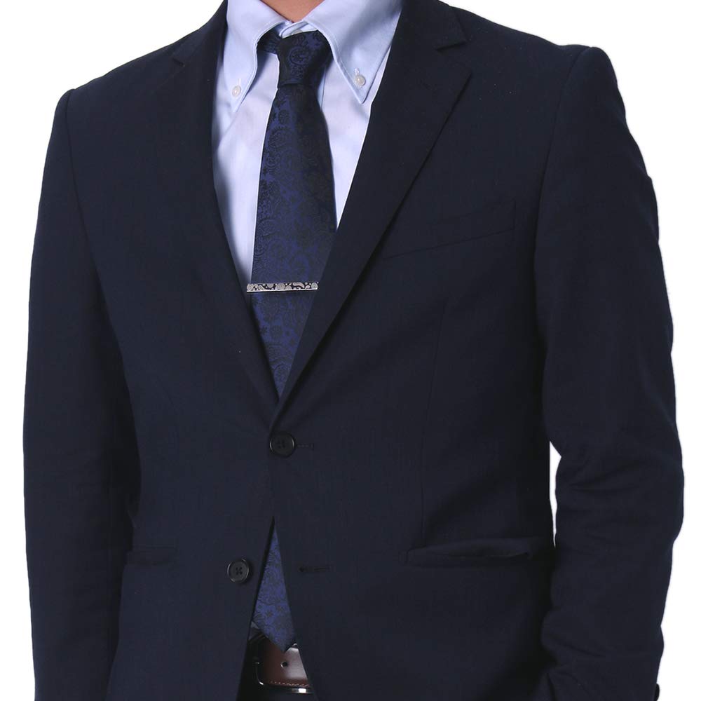 Paisley Tie Clip for Business Gunmetal Made in Japan Men, Accessory, Black,