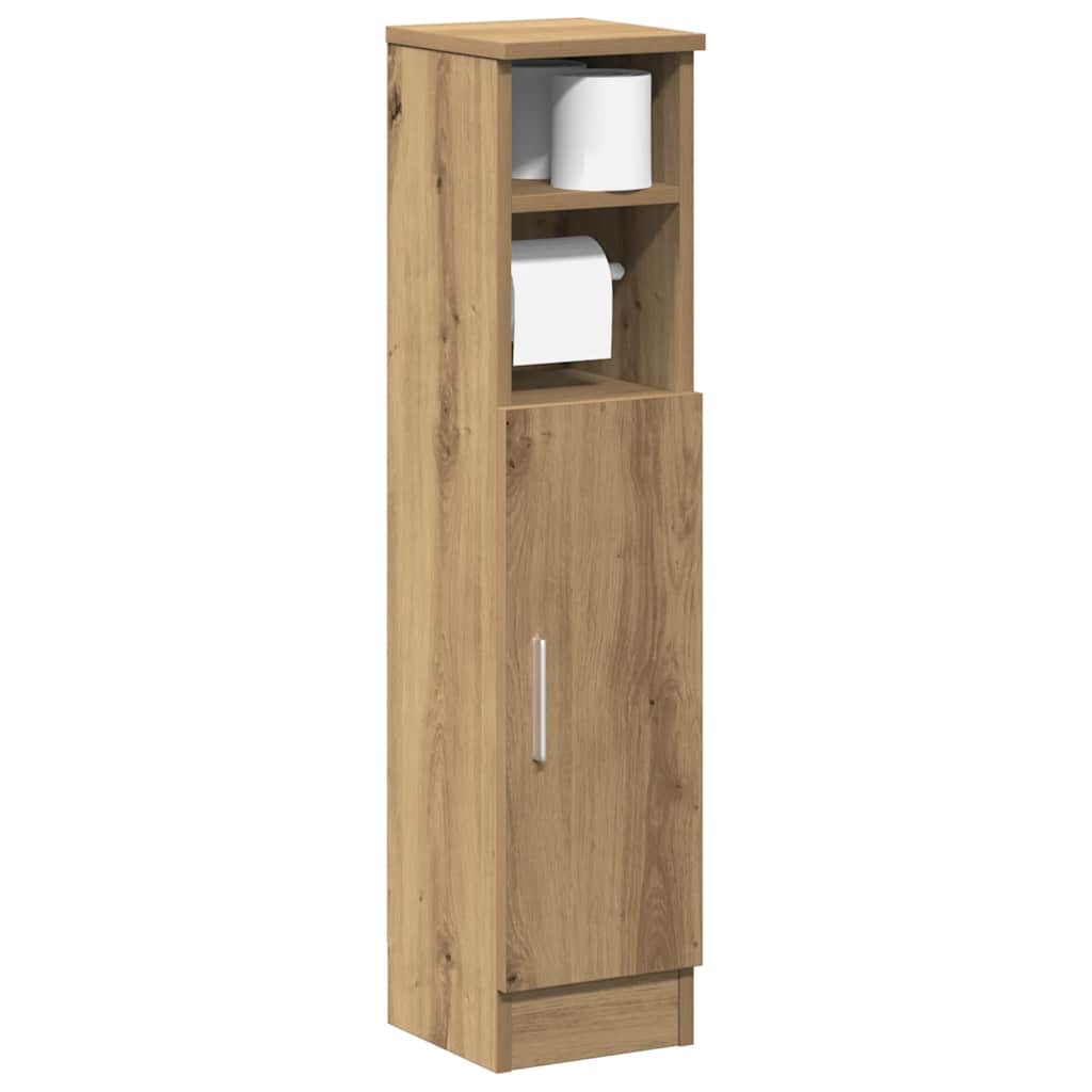 Bathroom Cabinet with Toilet Paper Holder Artisan Oak Finish 20.5 X 22 X 90 Cm