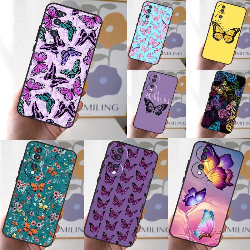 Luxury Butterfly Case For Honor X8a X9a X6a X7a X7 X8 X9 X9b X8b Honor 10 50 70 90 Lite Magic 5 6 Pro Cover