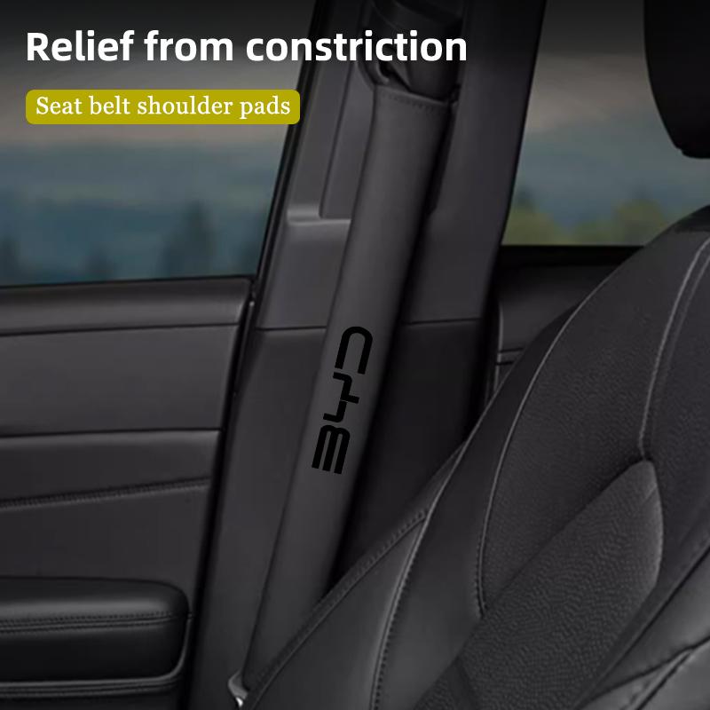 Car Seat Belt Shoulder Pad Extended Leather Seat Belt Protector For BYD M6 G3 G5 T3 F3 F0 S6 S7 E5 E6 Tang Song Qing Yuan