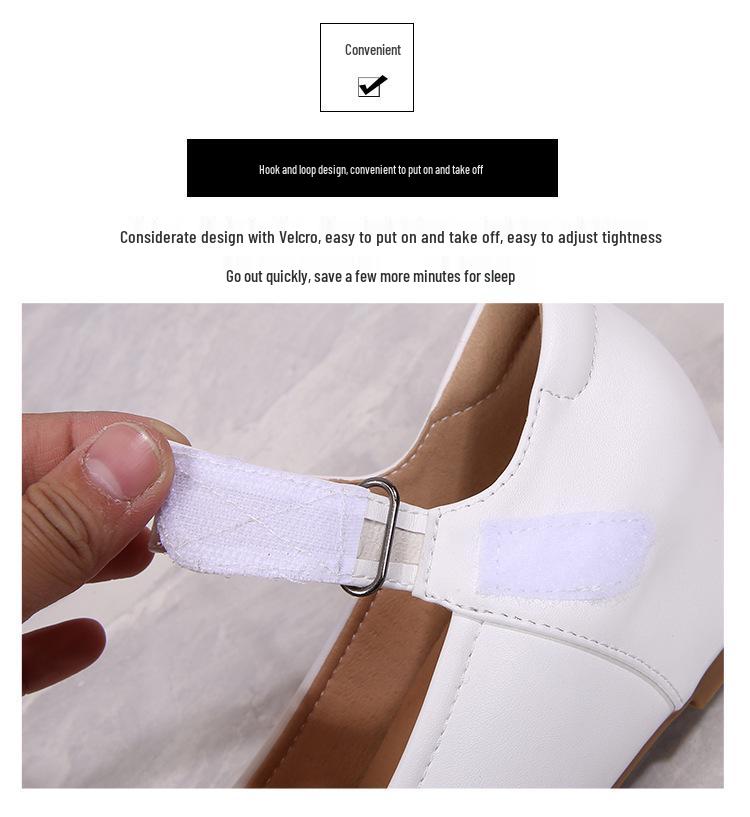 Nurse Soft Sole White Wedge Mary Jane Loafers - Comfortable Spring Shoes for Women