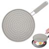 Silicone Splatter Screen With Handle Heat-resistant Oil Splash Guard Drain Board Cover Kitchen Frying Pan Lid Cooking Tools