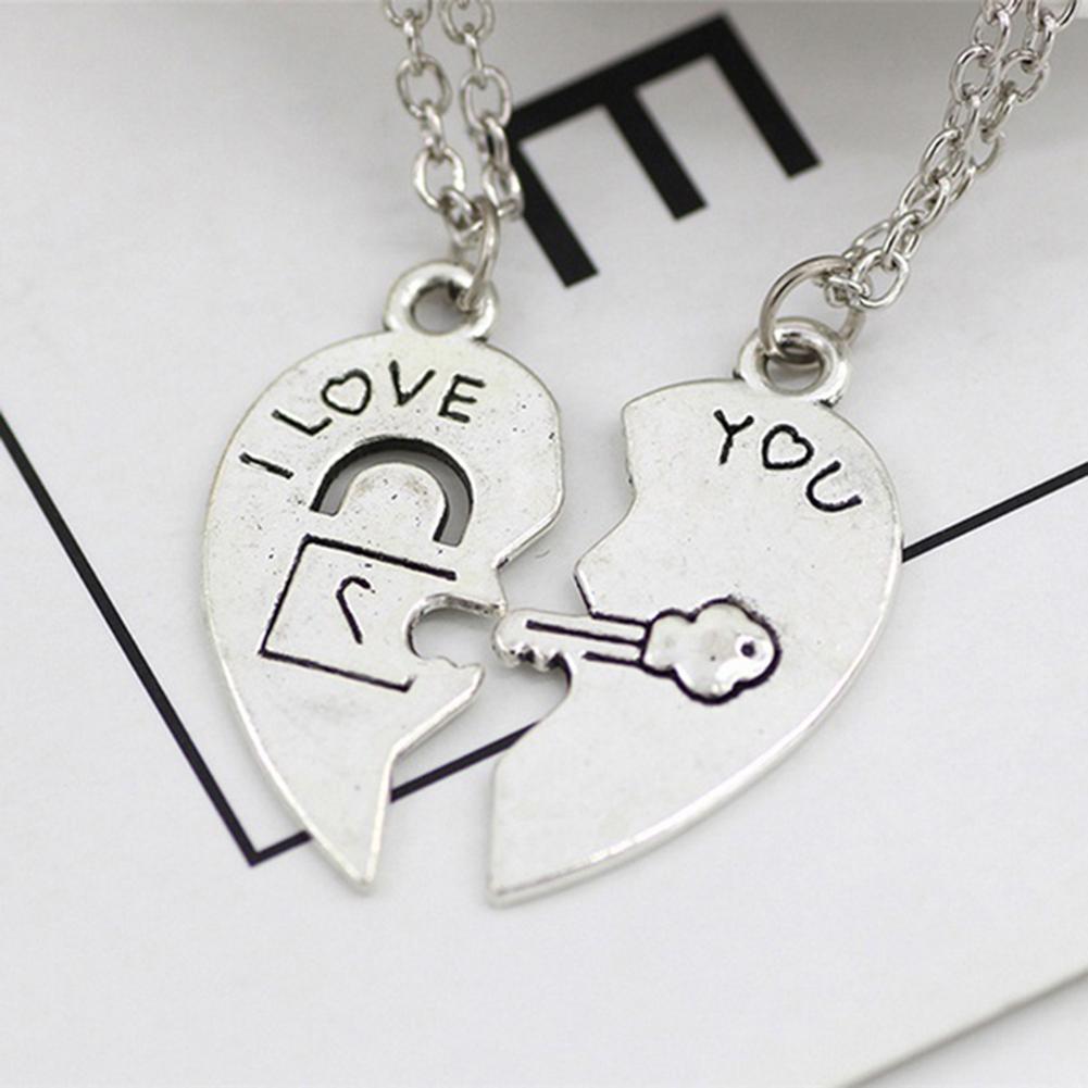 BLUELANS NECKLACE Wonderful Lock Key Pendant Necklace Love You Lovers I Heart Couple Jewelry Sweet Women Present