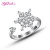 Hfarich Blue Crystal Butterfly Ring Rotate Freely Anti Stress Anxiety Ring For Women Girl Wedding Jewelry Engagement Gifts