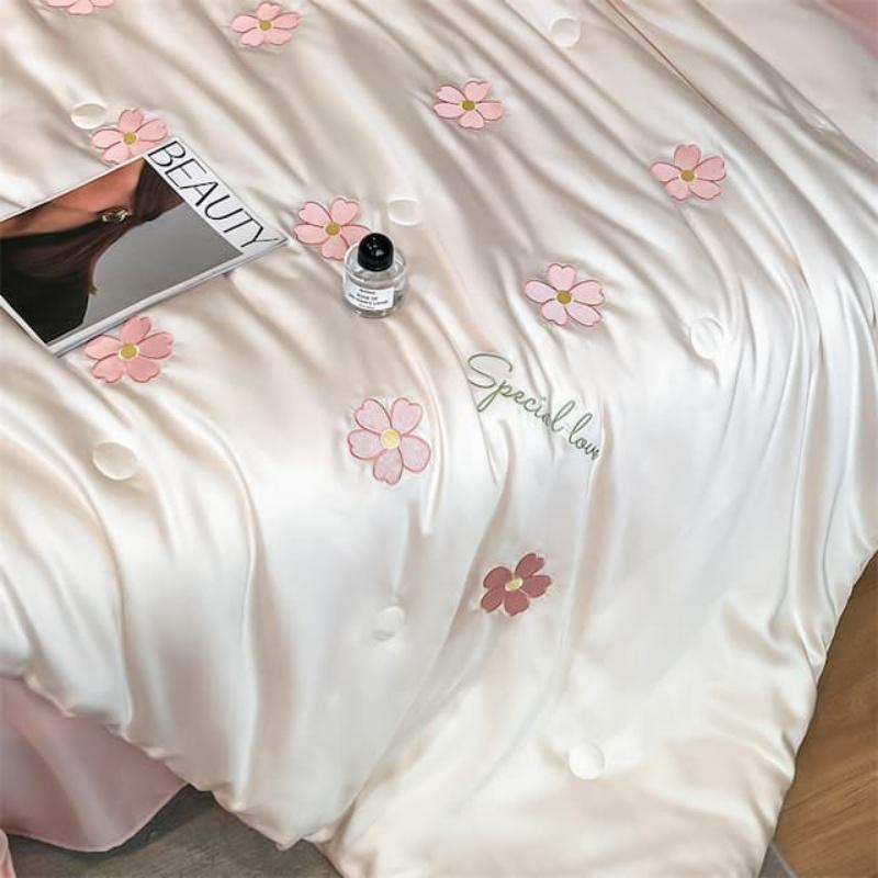 Princess Version Summer Cool Quilt Soft Washed Ice Silk Machine Washable For Women Girl Air-Conditioned Quilt Comforter Bedding