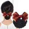 Hotel Attendant Hair Clip Bowknot Bun Snood Spring Clip Bowknot Hairgrips Net Cover  Dance