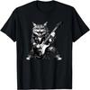 Funny Cat Playing Guitar Heavy Metal Fan Music Lover T-Shirt