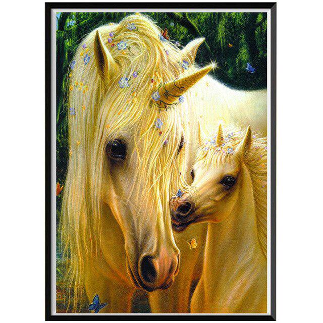 5D Diamond Painting Animal DIY Round Diamond Steed Embroidery Puzzle Mosaic Pattern Children