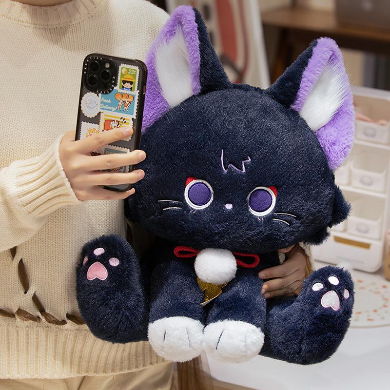 42CM Genshin Kaedehara Kazuha Scaramouche Xiao Cat Doll Large Cat Plush Toy Anime Doll Pillow Cute Doll Game Peripheral Kid Gift