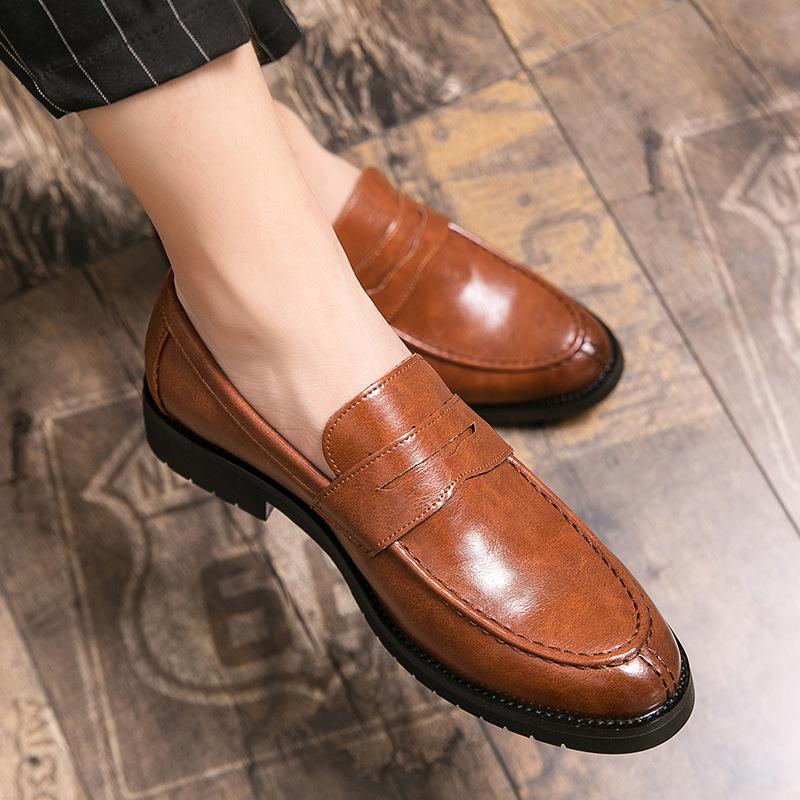 Hairstylist Small Leather Shoes British Size Casual Shoes Summer Breathable Lazy Beanie Shoes
