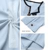 Henry collar European and American men's clothing solid color linen loose casual sports long-sleeved t-shirt