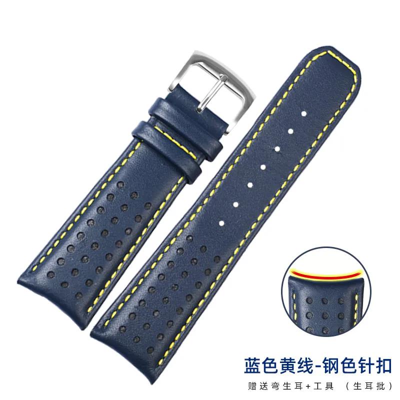 

Для мужских радиоволновых часов CITIZEN Blue Angel AT8020-54L/8020-03L/JY8078 изогнутый конец браслет из натуральной кожи ремешок 22 мм 23 мм 22mm