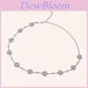 Floral Pink Blue Metal Waist Chain For Women Summer Dress Accessory Jewelry Gift