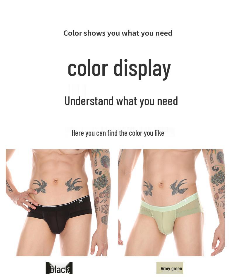 Men's Sexy Low-Waist Breathable Ice Silk Mesh Underwear