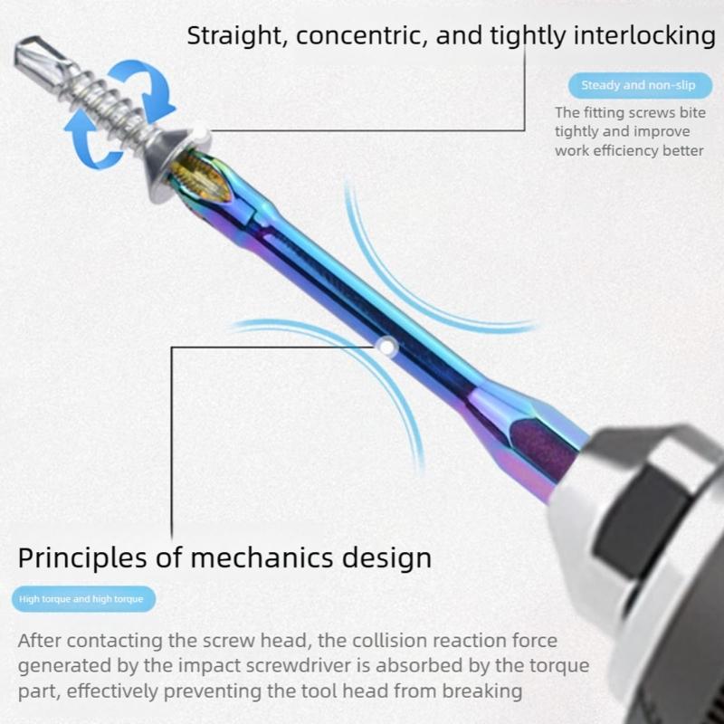 6/10/20Pcs Antislip Screwdriver Bit 1/4inch Hexagonal Shank Magnetic Crossing Screwdriver Bit Set Bit Attachment