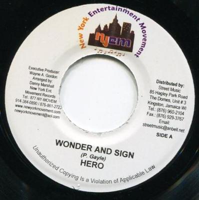 7inch Record LITTLE HERO / UTAN GREEN - Wonder And Sign / Be Determine NONE New York Entert Jamaica Reggae, Ska & Dub Used