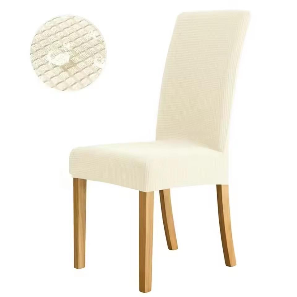 Waterproof Jacquard Adjustable Chair Cover Solid Dining Table Backrest Stool Cover Spandex for Home Dining Room Banquet Hotel
