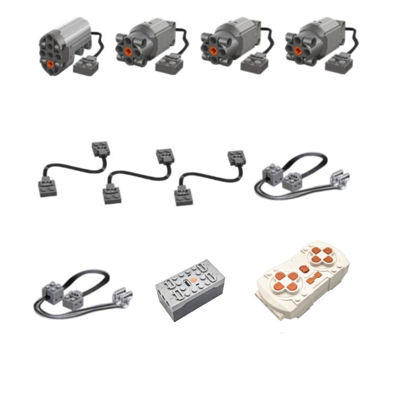 Cross-border Motor Building Blocks: Power Set with Remote Control, Receiver, and Lithium Battery