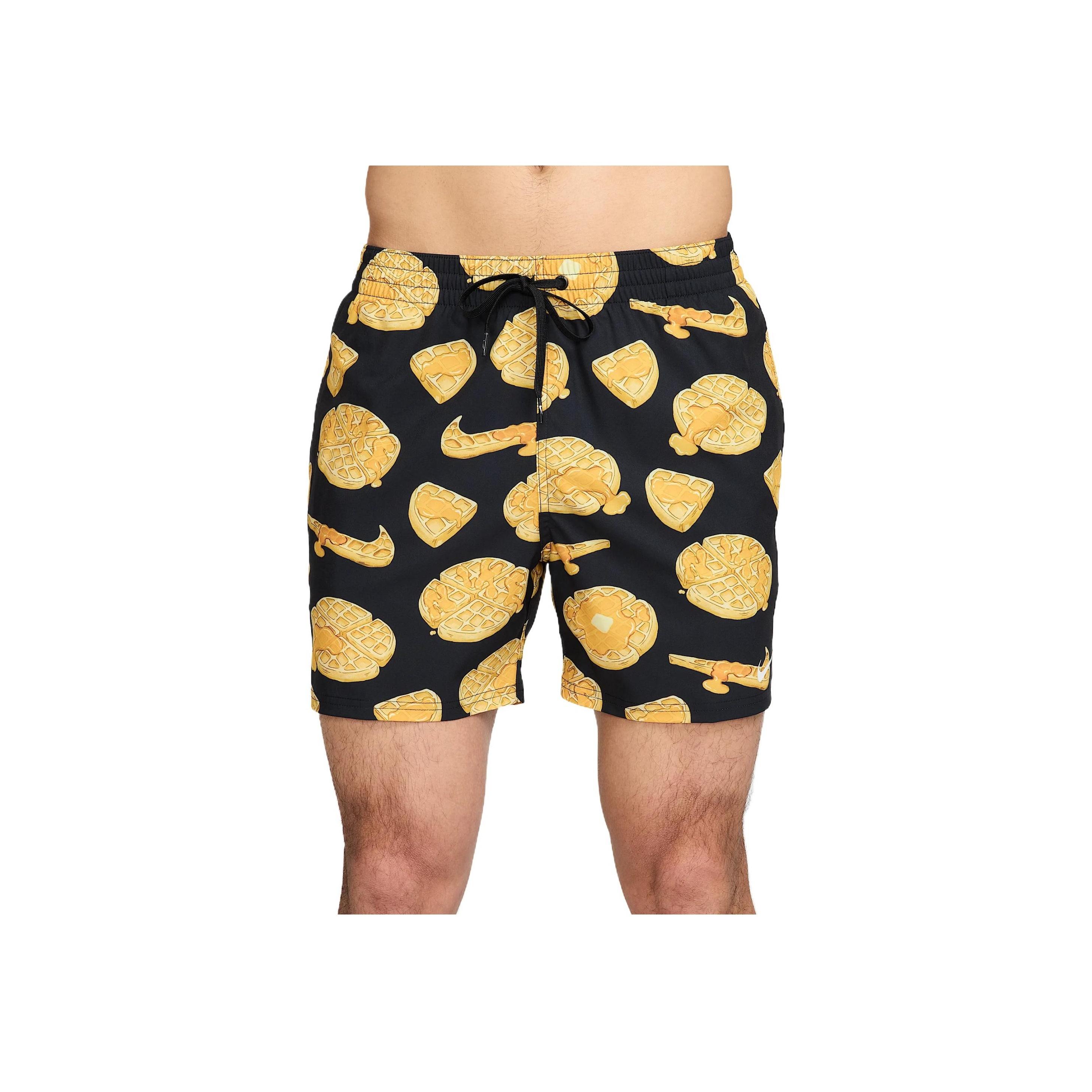 

Nike Swim Breaker Comfortable Soft Skin-Friendly Simple Casual Beach Shorts Men Shorts Black Yellow HV7062-010 M