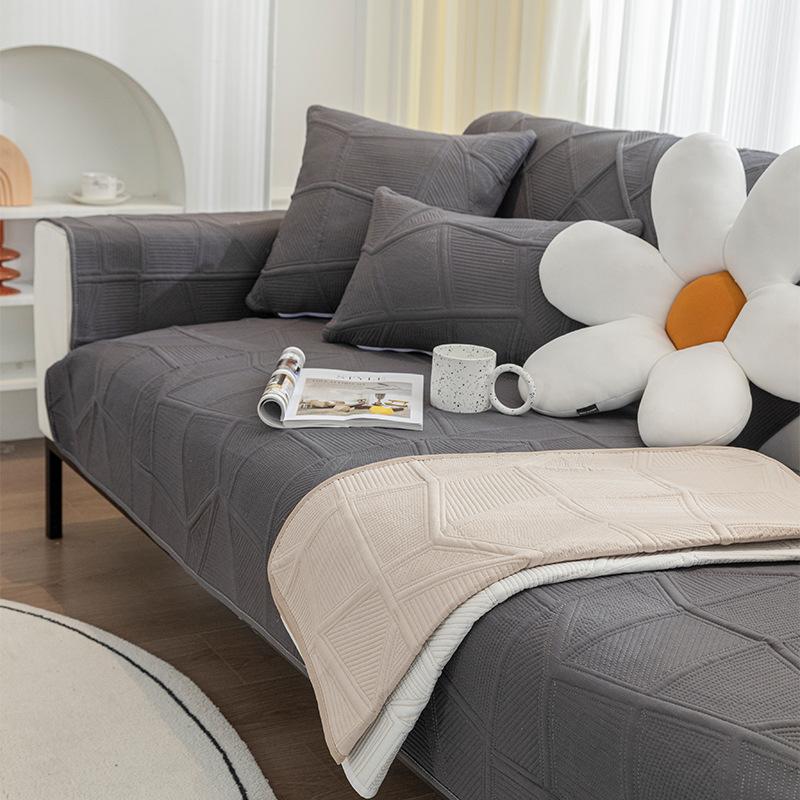 Praná Bavlněná Polštář na Pohovku Jednoduchý Moderní Univerzální pro Všechna Roční Období Obývací Pokoj Kožený Polštář na Pohovku Látkový Protiskluzový Potah Potah