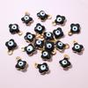 20pcs 9x7mm Enamel Evil Eyes Flower Charms Pendant Small Stainless Steel DIY Jewelry Making Accessories Findings