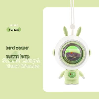 Cartoon Astronaut Hand Warmer & Sunset Lamp