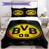 3-teiliges Bettbezug-Set (1 * Bettbezug + 2 * Kissenbezug, ohne Kern), Borussia Dortmund Druck Weiches Ganzjahres-Bettwäscheset, Heimschlafzimmer-Dekoration Geschenk