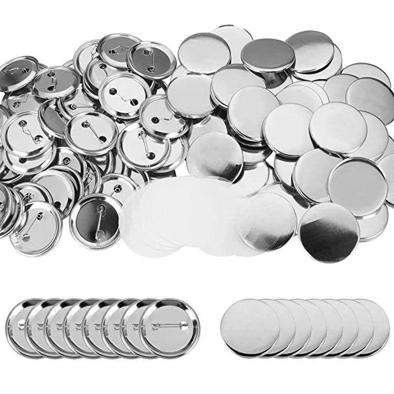 30~90 juegos 37mm Insignia en Blanco Botón Pin Fabricante Haciendo Piezas Suministros DIY Fabricación de Botones Consumibles Parte Superior de Hierro Parte Inferior Película de Plástico TMZ