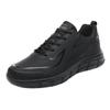 Black Running Shoes Waterproof Athletic Sneakers Men Wear Resistant Men Walking Sport Shoes Comfortable Men PU Leather Size 48
