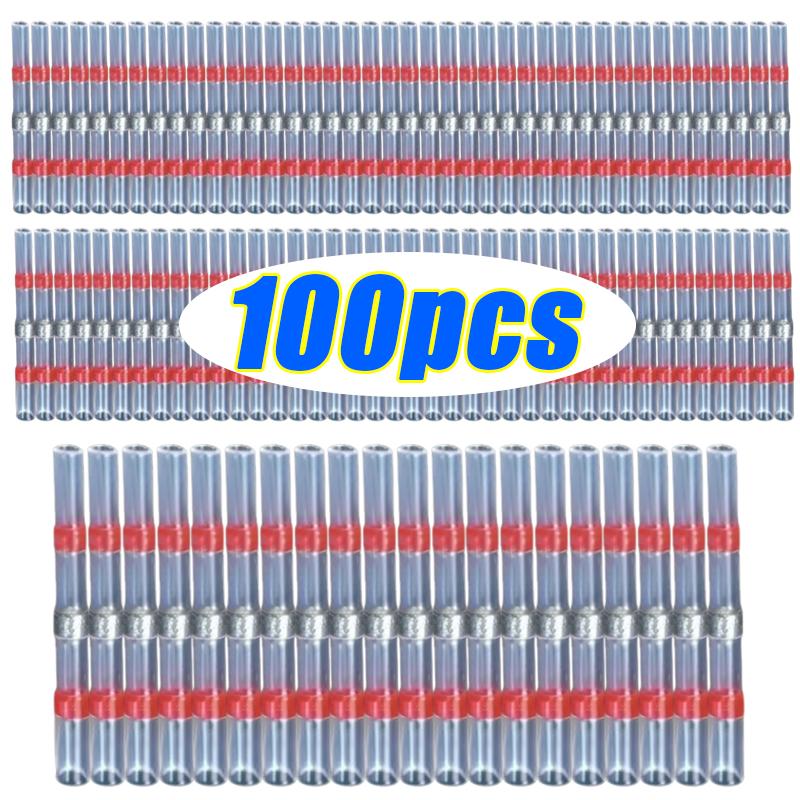 Car Insulated Terminal Electrical Wire Solder Seal Lug Terminals Shrink Butt Connectors Waterproof Heat Connector 50/100PCS/Set