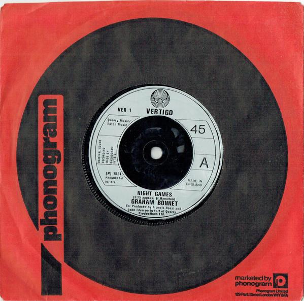 

7inch Record GRAHAM BONNET - Night Games VER1 Vertigo 1981 UK Rock Used