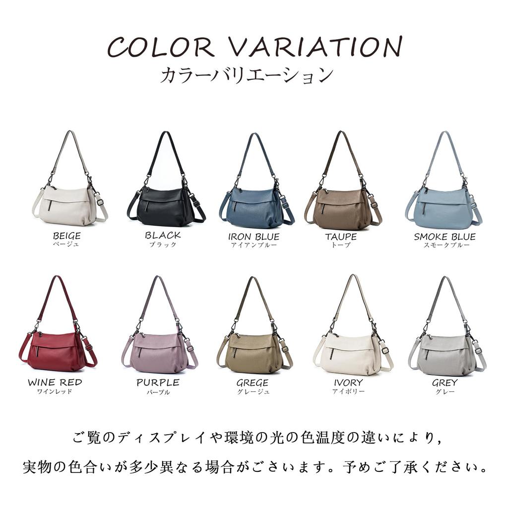 Genuine Leather Shoulder Bag for Crossbody With Zipper Large Commuting [MFFOR] Women, 2-way, Bag, Handbag, Crossbody, Shoulder, Handbag, Pocket,