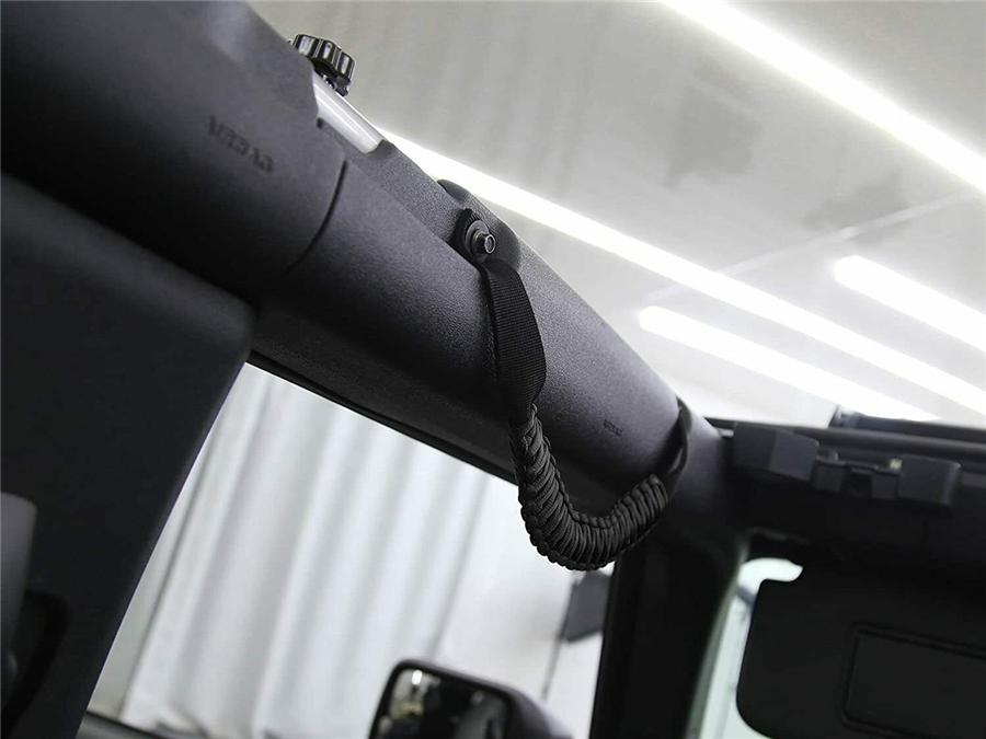 2pcs Black Roll Bar Grab Handles Non-Slip Handle Grip For 2021-2022 Ford Bronco
