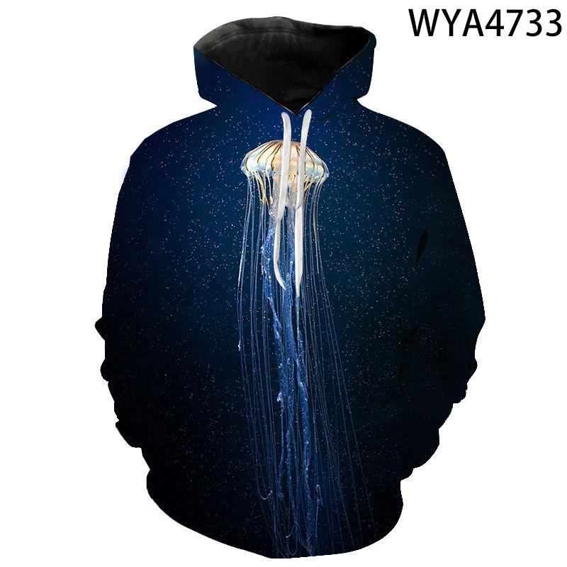 Men Women Children Jellyfish Sweatshirts Hoodies 3D Printed Streetwear Cool Boy Girl Kids Pullover Long Sleeve Fashion Jacket
