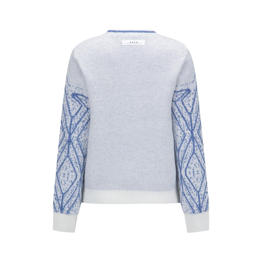 ANEW GOLF Women Wi Fuzzy Logo Point Sweater
