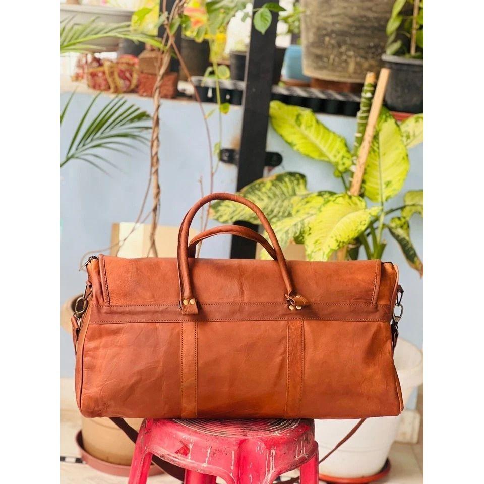 Leder Echtes Tasche Reise Männer Reisetasche Fitnessstudio Gepäck S Vintage Übernachtung Wochenende