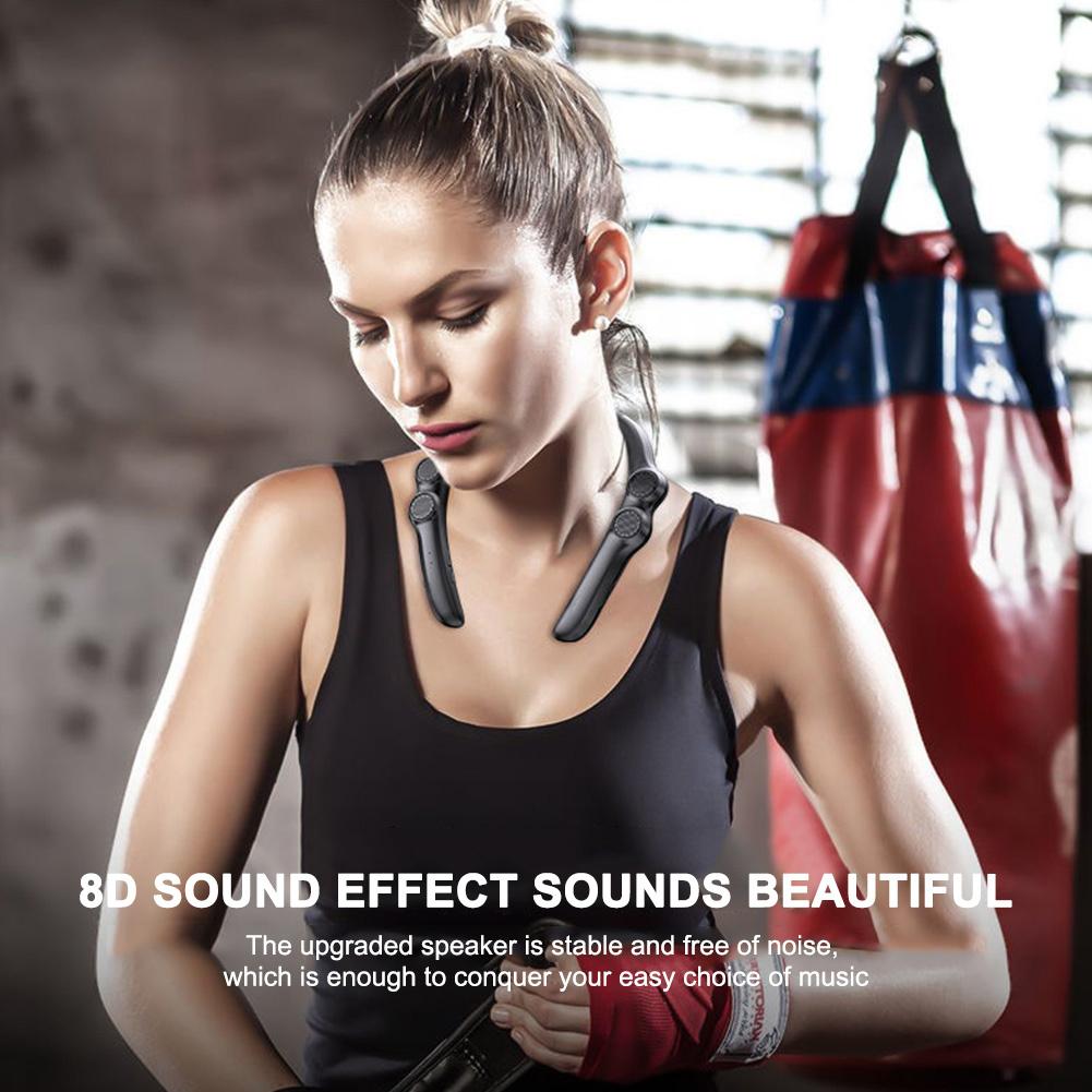 Wearable Bluetooth-compatible Speaker Hang Neck Wireless Stereo Bass Portable Subwoofer Sound Box 4 Speakers for Sports Game