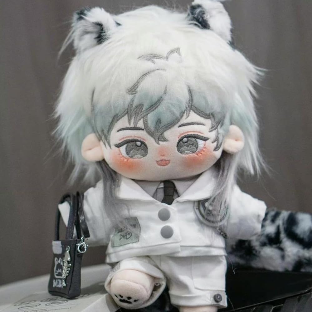 niannyyhouse 20cm Plush Clothes White Cotton Accessories Set Cat, Hat, Jacket, Shirt, Shorts, Backpack, Glasses, Dress-Up, Doll,