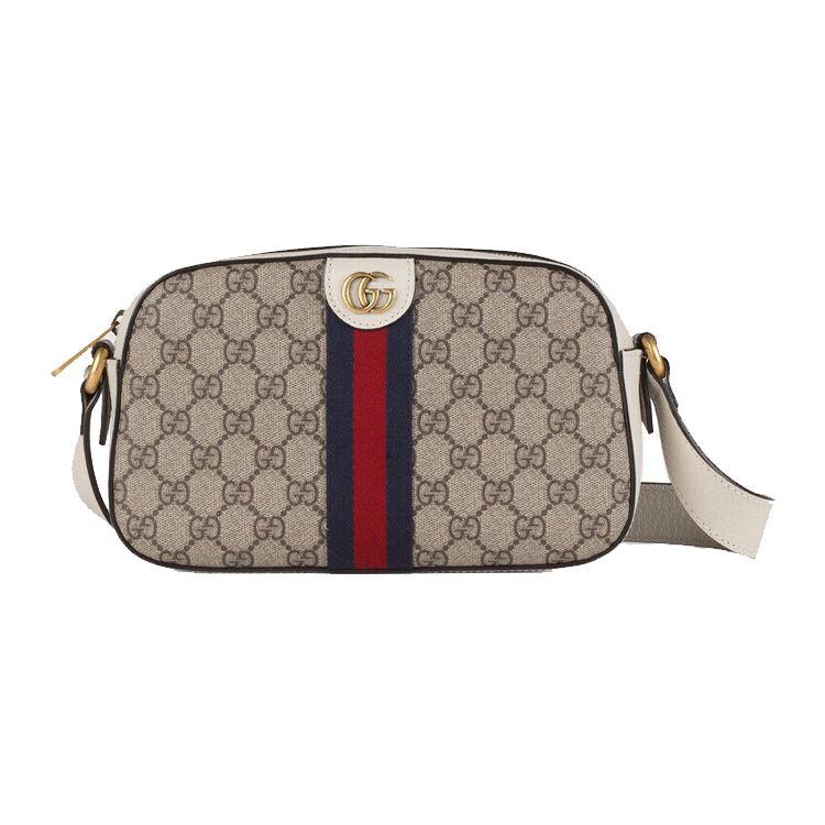 

Gucci Ophidia GG Supreme Camera Bag Beige White Leather Trim Green Red Web Gold Crossbody Handbag for Women Daily Commute 681064-96IWT-9794 Basic Set (Bag+Dust Bag)