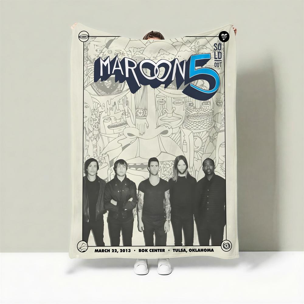 

Band M-Maroon 5 Throw Lightweight 240g Flannel Blanket Soft Skin-friendly for Summer Cooling 75cmx90cm