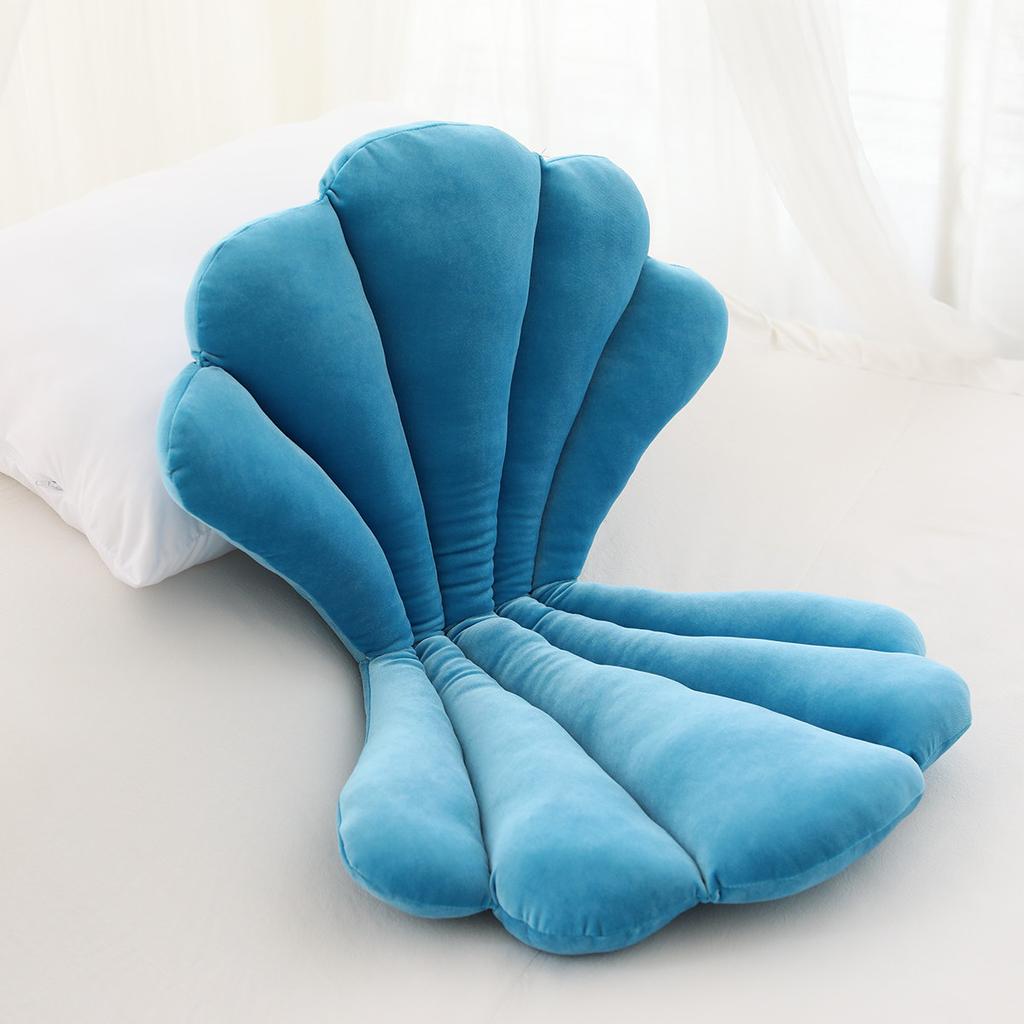 Luxury Velvet Shell Stuffed Chair Seat Cushion Art Style Shell Back Cushion Blue Rose Princess Sea Shell Home Pillow Decor